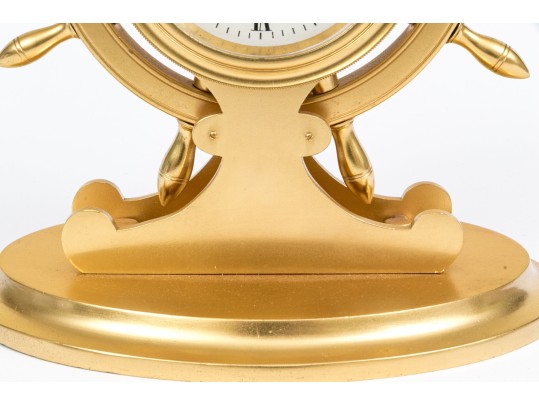 Antique English Howell & James Gilt Metal Nautical Mantel Clock, Ca. 1890