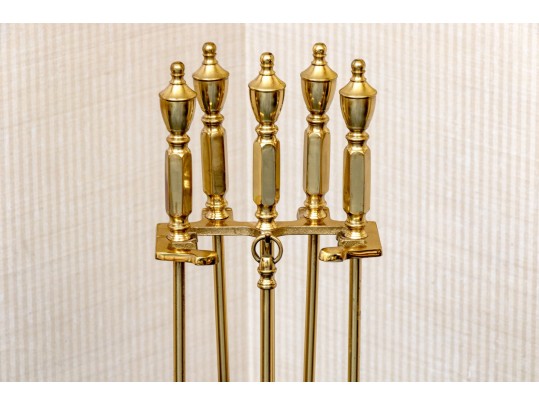 Quality Brass Fire Tools On Stand