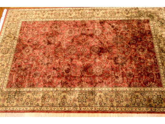 Hand-Knotted Wool Indian Accent Carpet, 5'-11