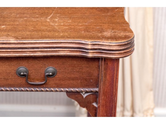 Chippendale Style Flip-Top Games Table With Extension Leaf, For Up-cycle