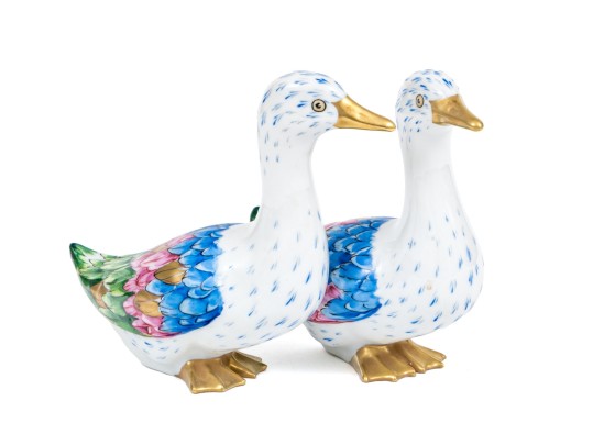 Portuguese Vista Alegre Porcelain Figurine Of Two Ducks