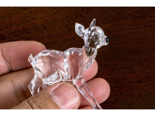Swarovski Crystal Figurines Of Stag And Fawn