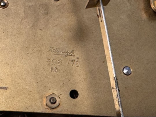 Mid-Century German Kienzle Teak Mechanical Wall Clock With Pendulum And Weights