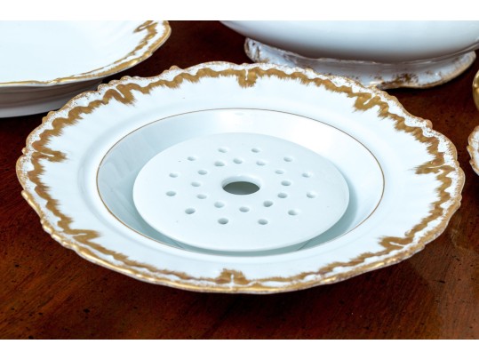 40 Piece French Elite Limoges Gilt Trimmed Porcelain Service