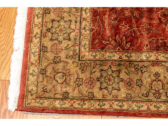 Hand-Knotted Wool Indian Accent Carpet, 5'-11