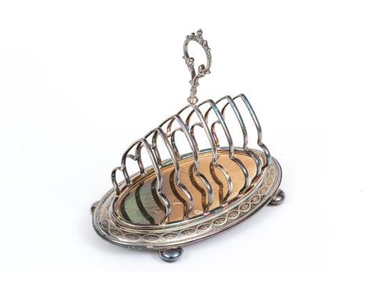 Antique Victorian English Silver-plated Toast Rack.