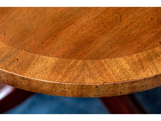 Twin Pedestal Banded Mahogany Extension Dining Table