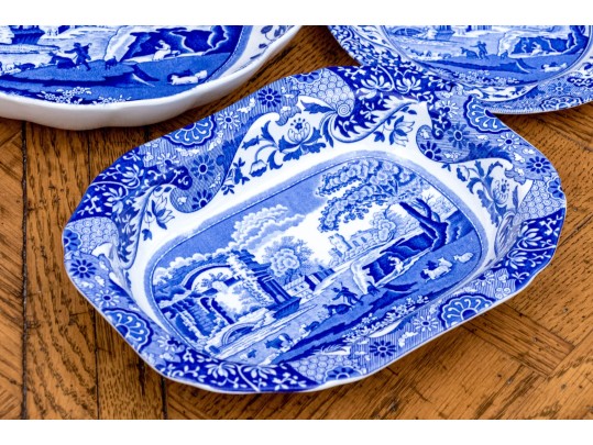Collection Of Seven English Transferware Ceramics Including Spode & Coalport