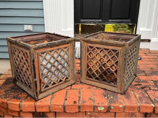 Pair Of Cast Iron Planters