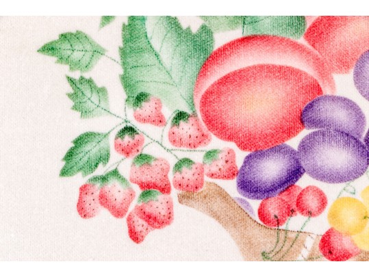 Signed Theorem Painting Of A Basket Of Fruit, 1980