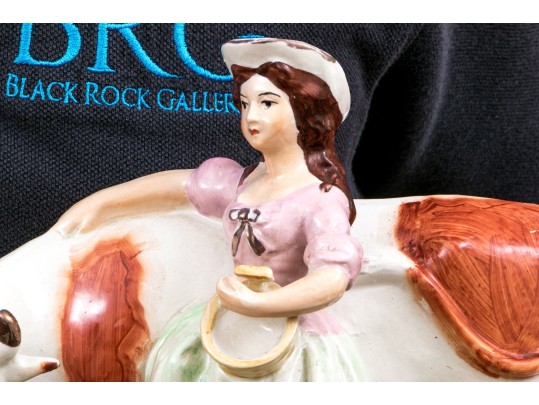 Pair Of 19th Century English Staffordshire Hand-painted Figural Sculptures