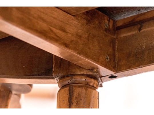 French Country Parquetry Dining Table And Ladderback Chairs, Probably Bausman Or Guy Chaddock