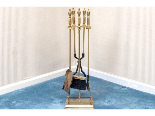 Quality Brass Fire Tools On Stand