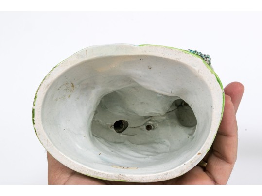 Three Piece English Staffordshire Hand-painted Pottery Figural Garniture Sculptures