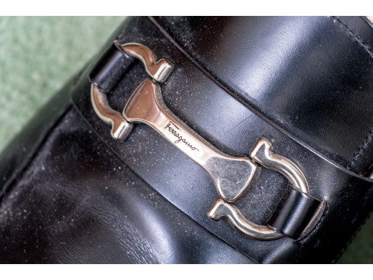 Collection Of Four Pairs Of Mens Dress Shoes, Including Ferragamo, Sizes: 10 1/2 And 11.