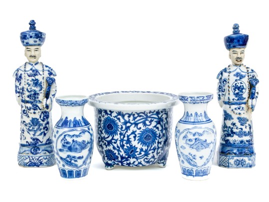 Group Of Assorted Chinese Blue And White Porcelain