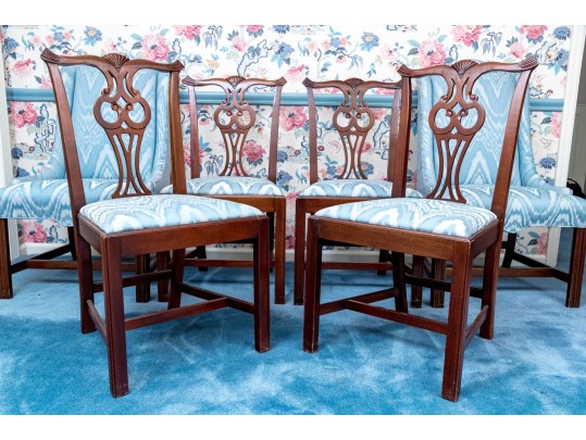 Set Of Six Chippendale Style Dining Chairs
