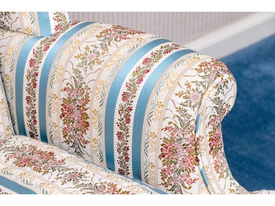 Pair Of Custom Upholstered Wingback Queen Anne Style Armchairs