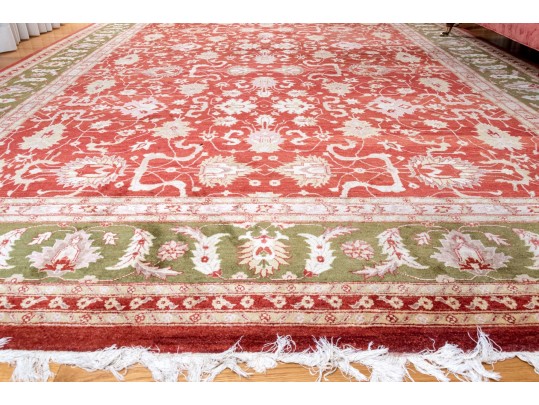 Hand-Knotted Wool Carpet, 14'-4