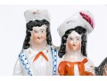 Set Of Two English Staffordshire Hand-painted Figural Sculptures