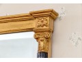 Sheraton Antiqued Gilt Faux Marble Beveled Mirror