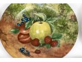 Set Of Seven Email De Limoges Porcelain Fruit Plates