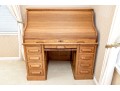 Antique Oak Secretary Desk With Tambour Top