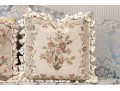 Set Of Two Needlepoint Upholstered Accent Pillows With Tassels