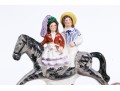 Three English Staffordshire Hand-Painted Ceramic Figures