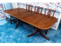 Twin Pedestal Banded Mahogany Extension Dining Table