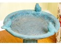 Resin Composite, Bronzed Finished Birdbath