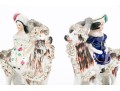 Two English Staffordshire Ceramic Fairings Of Ladies On Goats