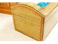 Antique Dome Top Nautical Themed Hand Painted Trunk