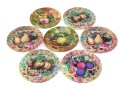Set Of Seven Email De Limoges Porcelain Fruit Plates