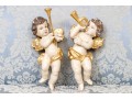 Pair Of Handmade Wood And Gesso Putti