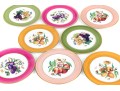 Vibrant Set Of Eight Limoges Porcelain Fruit Plates
