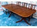 Twin Pedestal Banded Mahogany Extension Dining Table