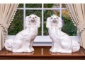 Pair Of English Staffordshire Hand-painted Ceramic Spaniels