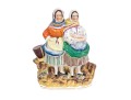 English Staffordshire Hand-painted Figural Fisher Women Ceramic Sculpture