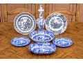 Collection Of Seven English Transferware Ceramics Including Spode & Coalport