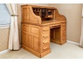 Antique Oak Secretary Desk With Tambour Top