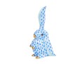 Herend Hand-Painted Porcelain Bunny Rabbit With Blue Fishnet 