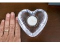 Gorgeous Pair Of Simon Pearce Heart Form Glass Votive Holders