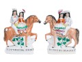 Set Of Two English Staffordshire Hand-painted Figural Sculptures