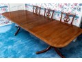 Twin Pedestal Banded Mahogany Extension Dining Table