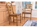 French Country Parquetry Dining Table And Ladderback Chairs, Probably Bausman Or Guy Chaddock