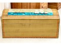 Antique Dome Top Nautical Themed Hand Painted Trunk