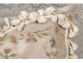 Set Of Two Needlepoint Upholstered Accent Pillows With Tassels