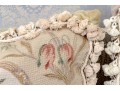 Set Of Two Needlepoint Upholstered Accent Pillows With Tassels