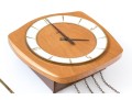 Mid-Century German Kienzle Teak Mechanical Wall Clock With Pendulum And Weights